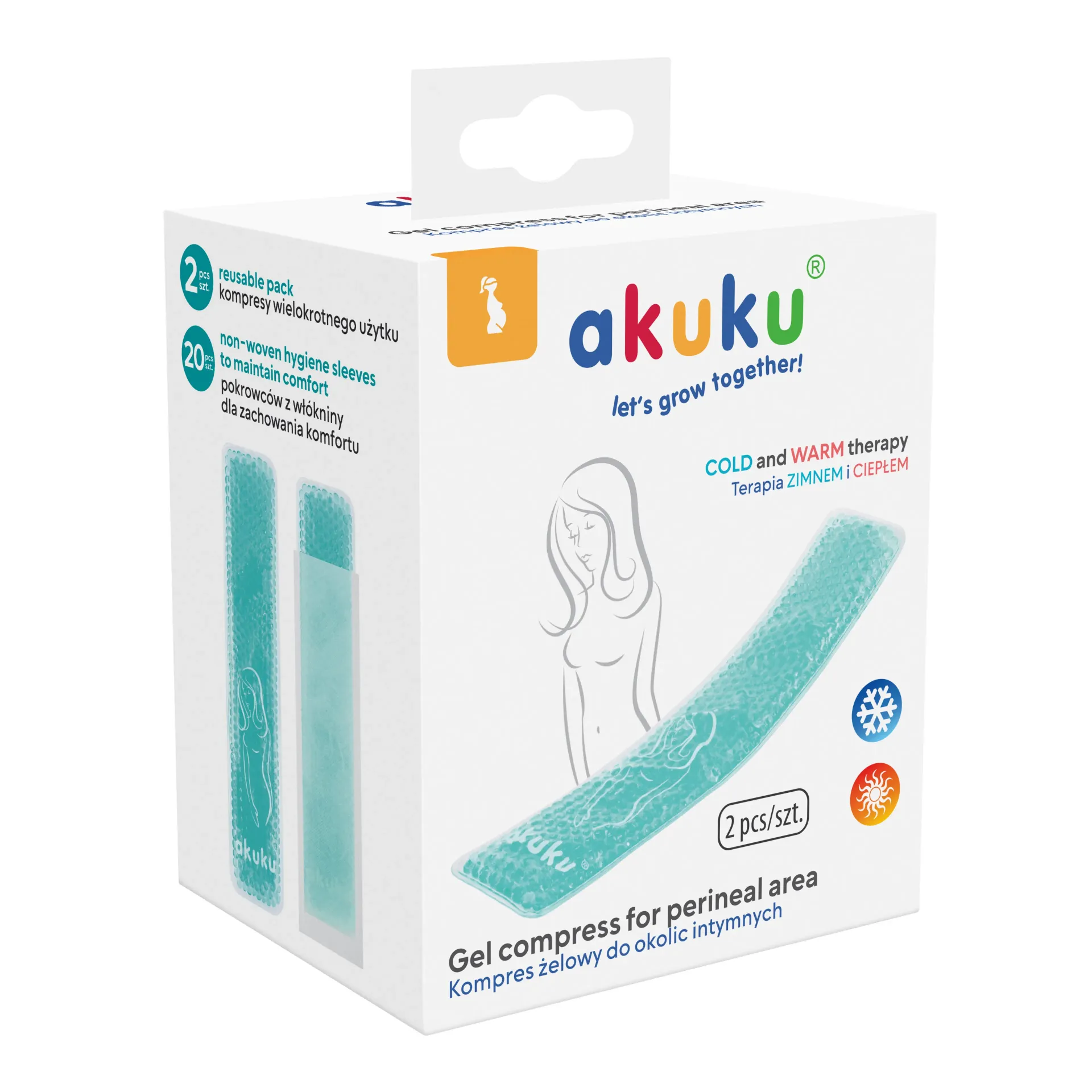 Compresse de Gel Féminine Spécial Post Partum AKUKU Boite de 2