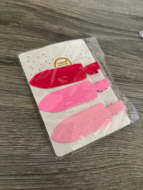 Lot de 3 Barrettes Coloris Néon Pour Cheveux (Jaune)