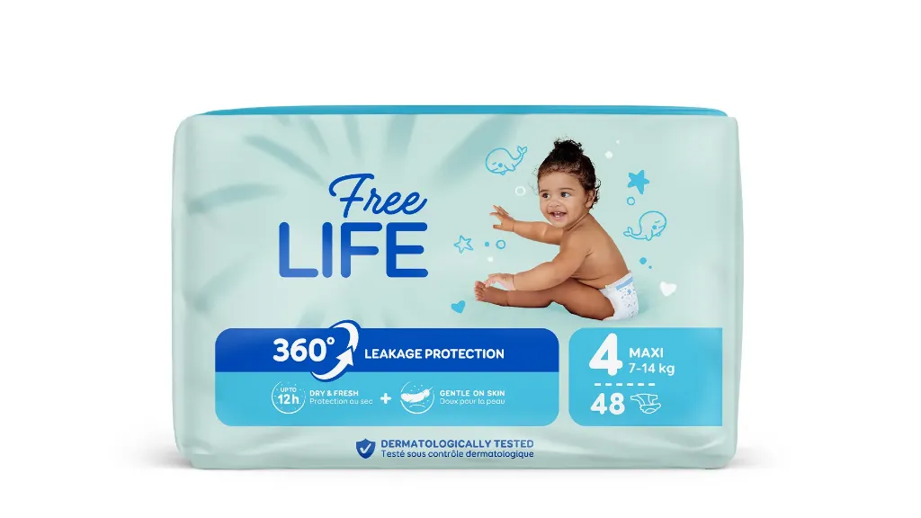 Couche Bébé Freelife 360° N°4 Maxi 7-14kg Sachet de 48 couches